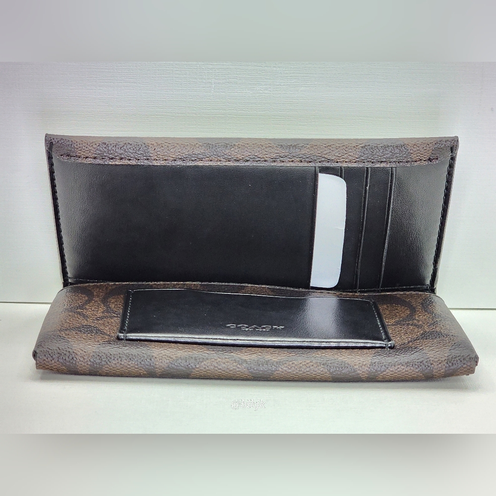 Coach Men's Leather/Coated Canvas Universal Phone Wallet *Brown/Black* NWOT - Picture 10 of 16